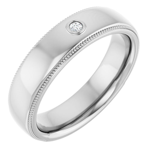 14K White .03 CTW Natural Diamond Band
