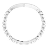 Sterling Silver Stackable Beaded V-Ring