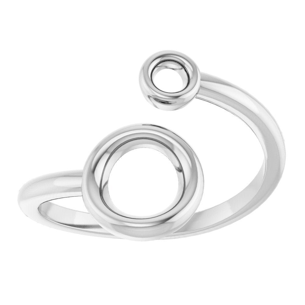 Sterling Silver Double Circle Bypass Ring