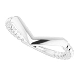 Sterling Silver Stackable Beaded V-Ring