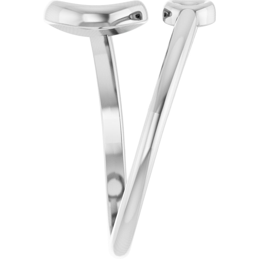 Sterling Silver Double Circle Bypass Ring