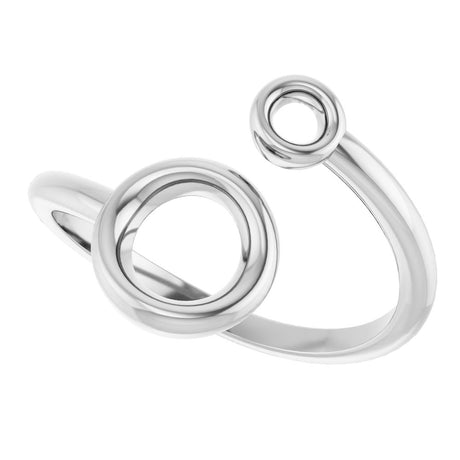 Sterling Silver Double Circle Bypass Ring