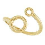 14K Yellow Double Circle Bypass Ring