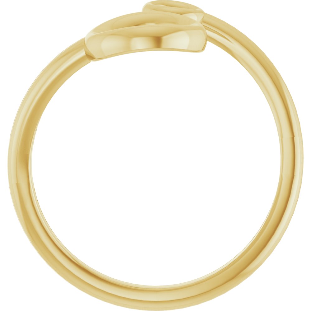 14K Yellow Double Circle Bypass Ring