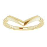 14K Yellow Stackable Beaded V-Ring