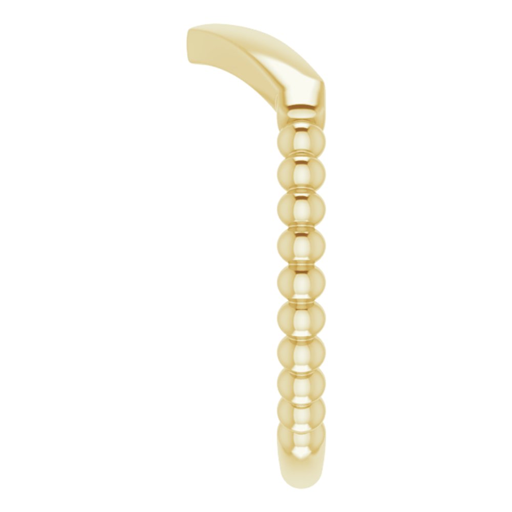 14K Yellow Stackable Beaded V-Ring