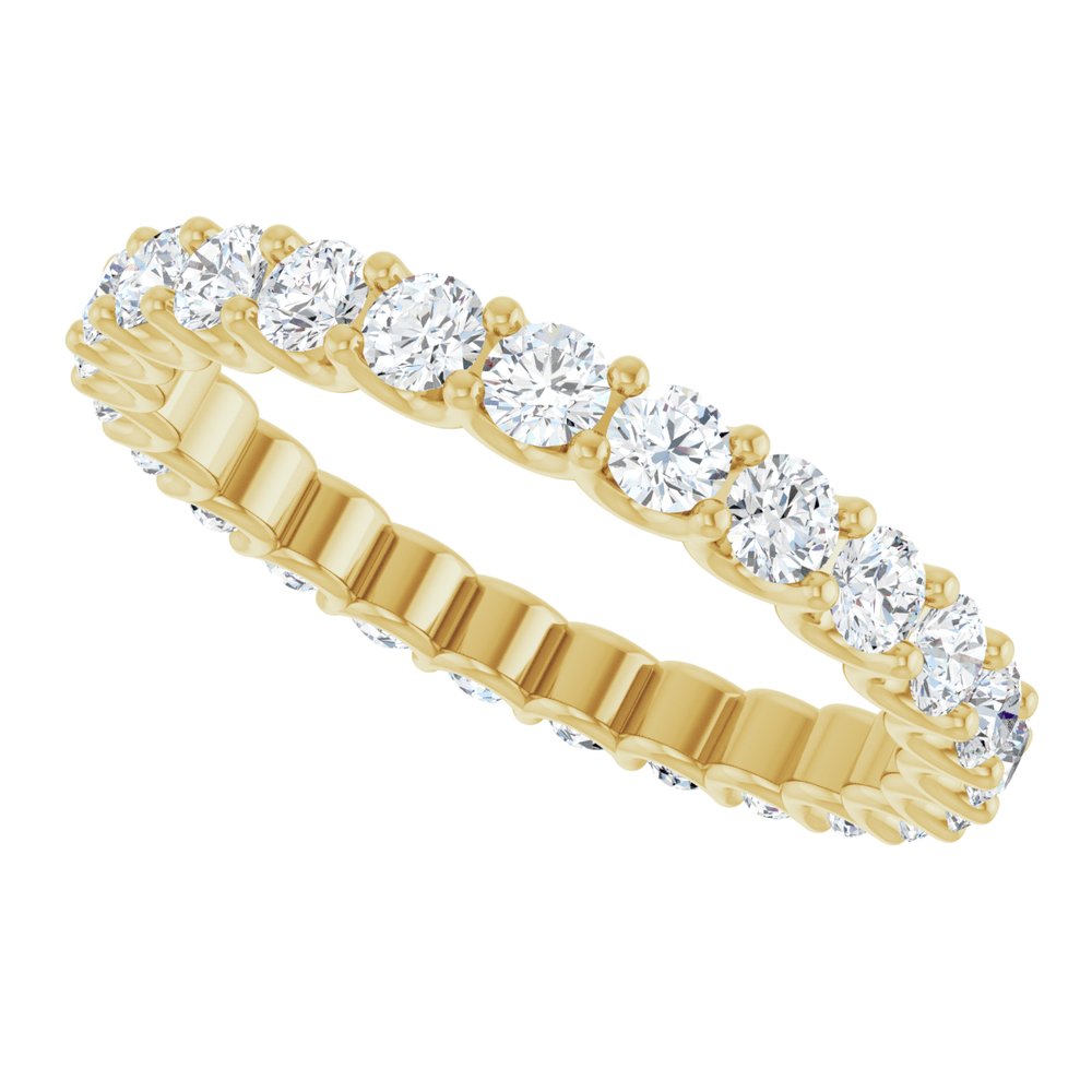 14K Yellow Gold 1 1/2 CTW Natural Diamond Eternity Band Size 7