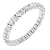 14K White Gold 3/4 CTW Natural Diamond Eternity Band Size 4.5