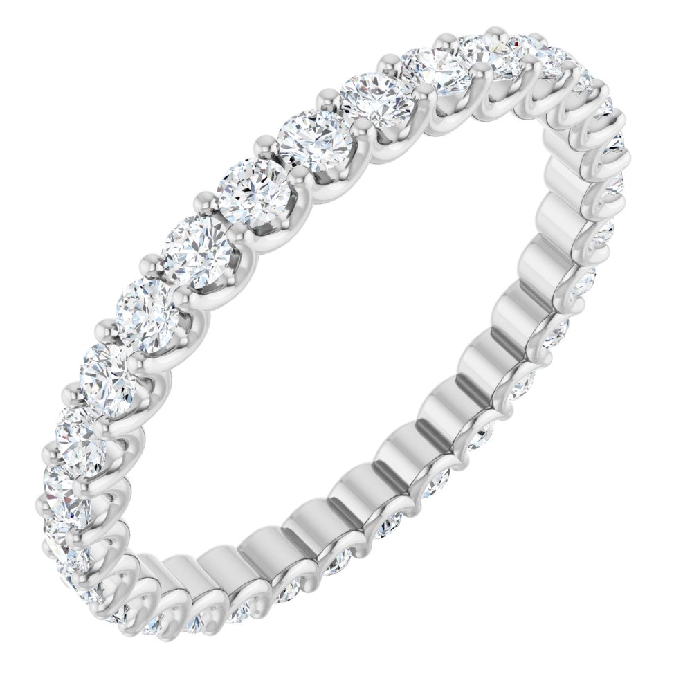 14K White Gold 9/10 CTW Natural Diamond Eternity Band Size 7