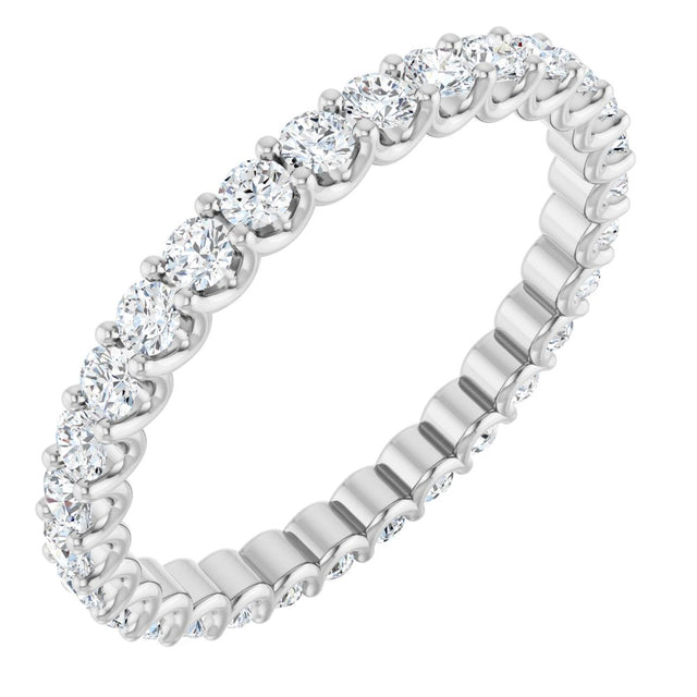 14K White Gold 9/10 CTW Natural Diamond Eternity Band Size 7