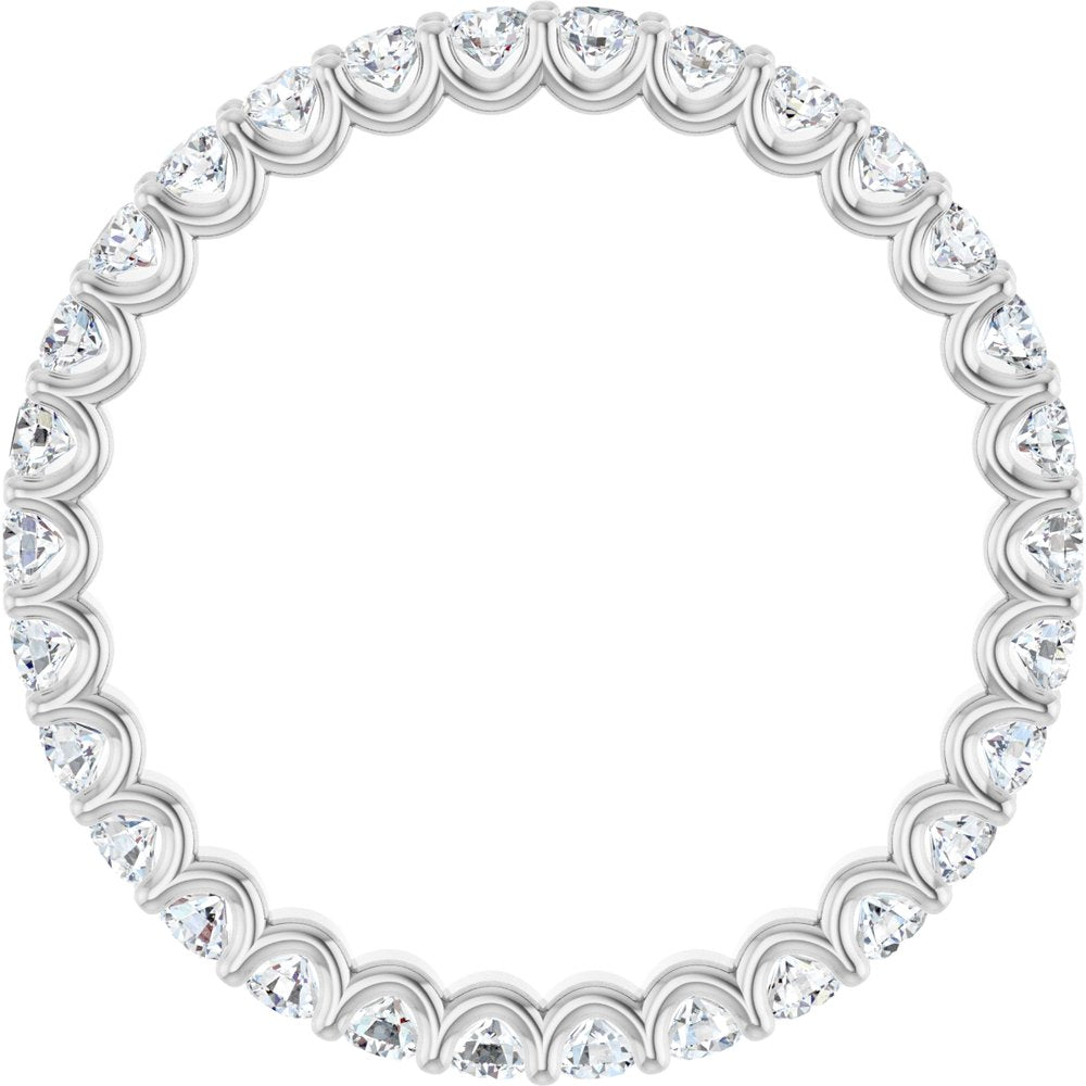 14K White Gold 9/10 CTW Natural Diamond Eternity Band Size 7
