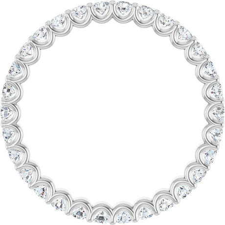 14K White Gold 9/10 CTW Natural Diamond Eternity Band Size 7
