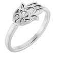 Sterling Silver .03 CT Natural Diamond Hamsa Ring