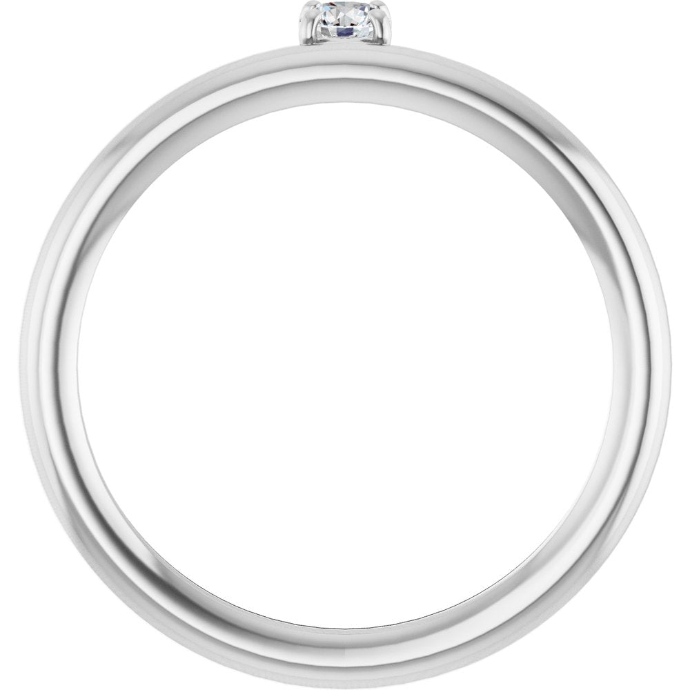 14K White 1/10 CT Lab-Grown Diamond Stackable Ring