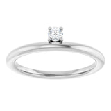 14K White 1/10 CT Lab-Grown Diamond Stackable Ring