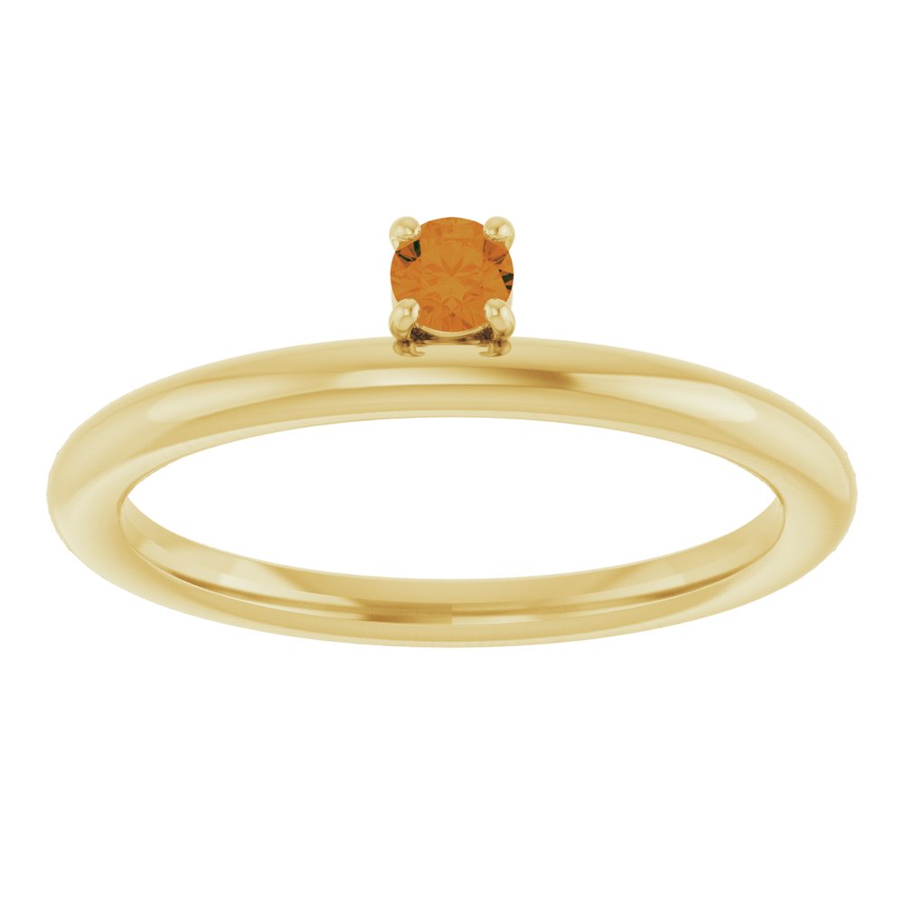 14K Yellow Natural Citrine Stackable Ring