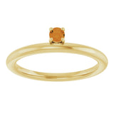 14K Yellow Natural Citrine Stackable Ring