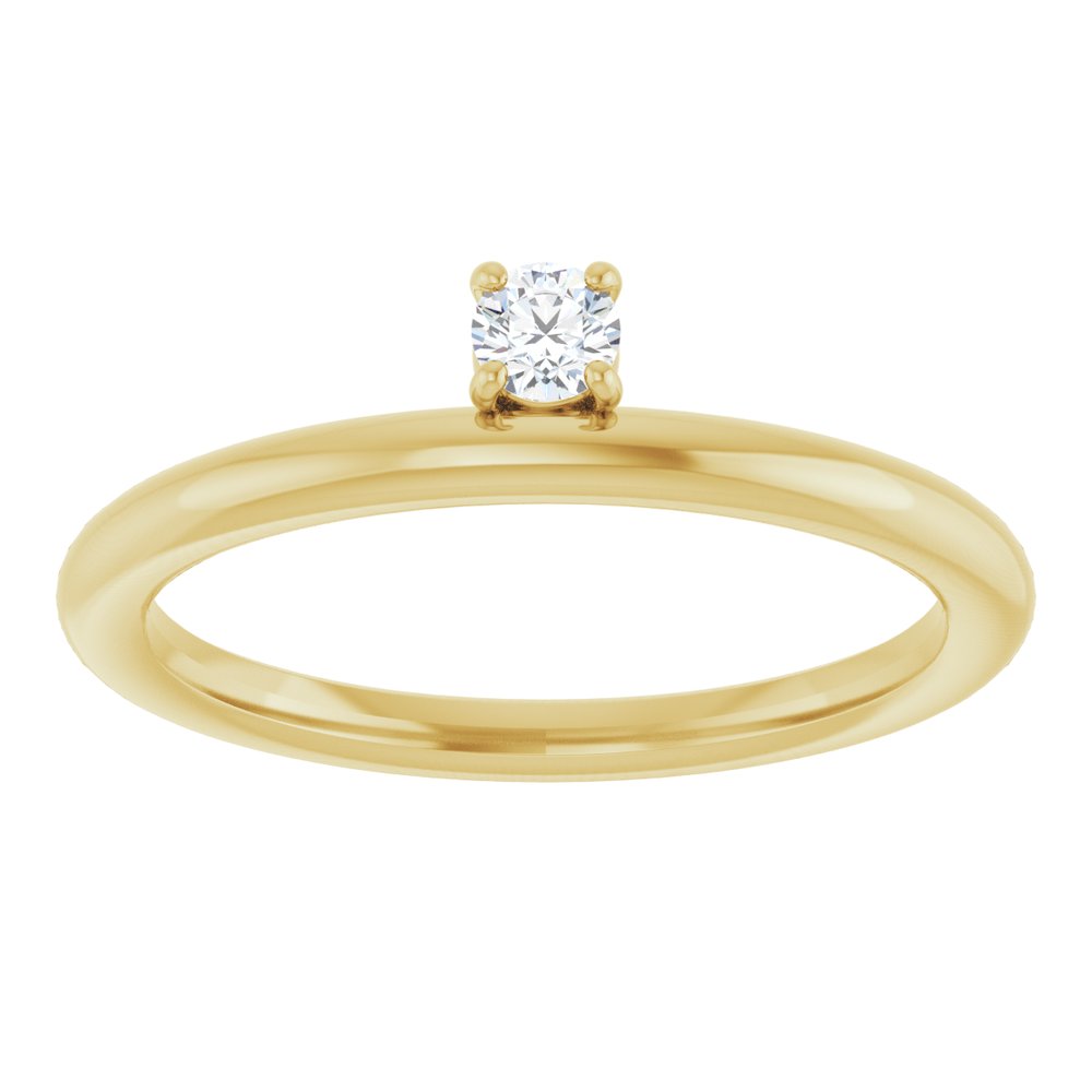 14K Yellow 1/10 CT Natural Diamond Stackable Ring