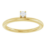 14K Yellow 1/10 CT Natural Diamond Stackable Ring