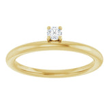 14K Yellow Gold 1/10 CT Natural Diamond Stackable Ring 