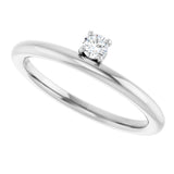 14K White 1/10 CT Lab-Grown Diamond Stackable Ring