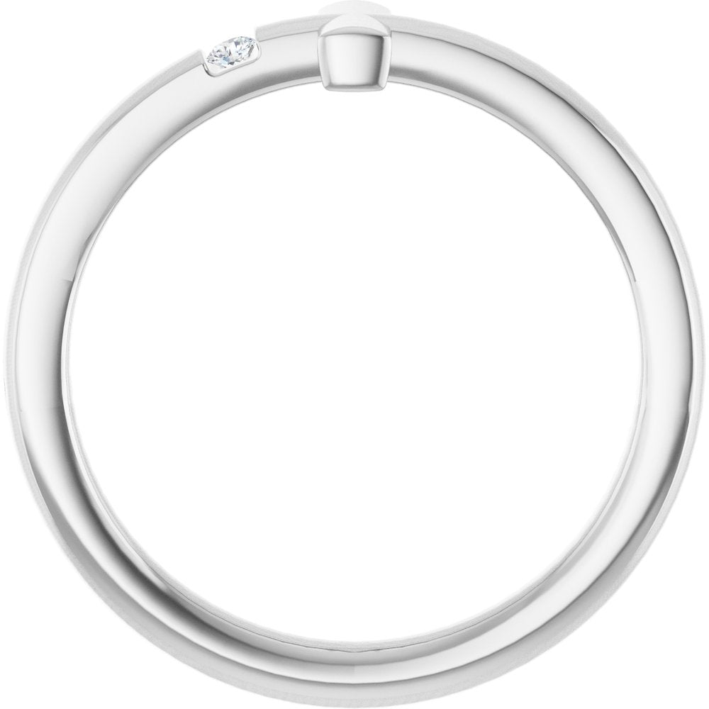 14K White Gold .015 CTW Natural Diamond Youth Sideways Cross Ring