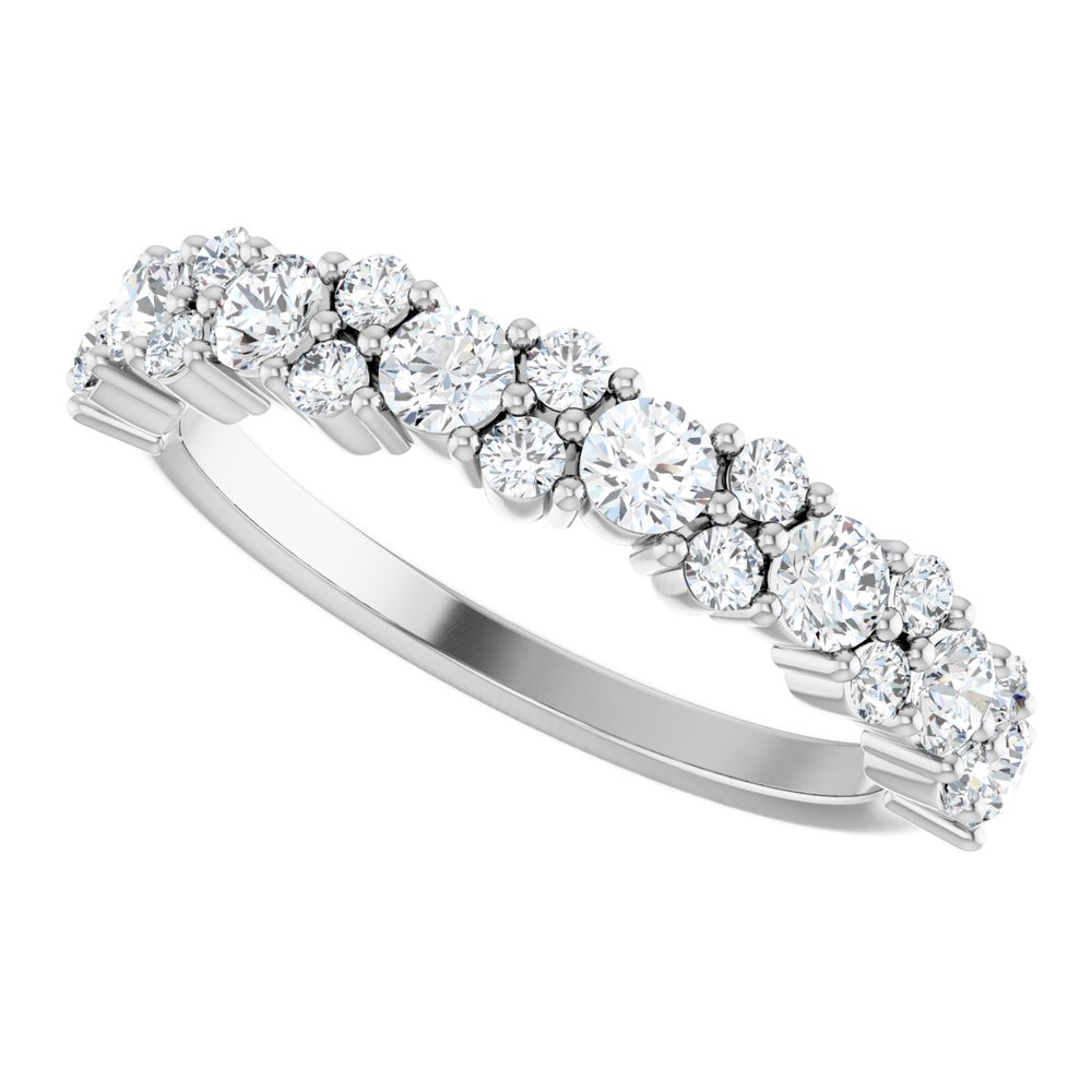 14K White 9/10 CTW Natural Diamond Anniversary Band