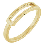 14K Yellow Open Bar Ring