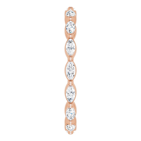 14K Rose Gold 1/2 CTW Natural Diamond Eternity Band Size 7
