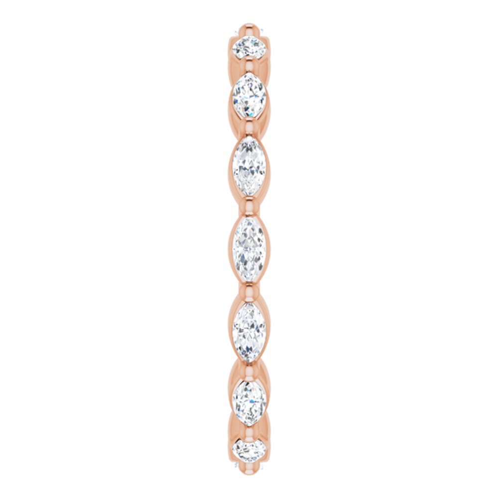 14K Rose Gold 1/2 CTW Natural Diamond Eternity Band Size 7
