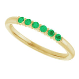 14K Yellow Natural Emerald Stackable Ring