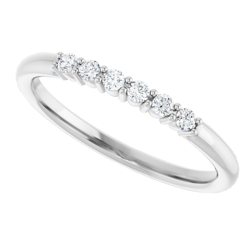 14K White 1/8 CTW Natural Diamond Stackable Ring