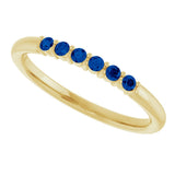 14K Yellow Natural Blue Sapphire Stackable Ring