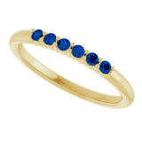 14K Yellow Natural Blue Sapphire Stackable Ring