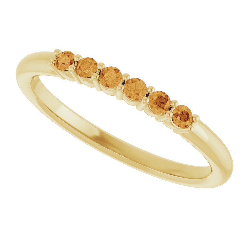 14K Yellow Gold Natural Citrine Stackable Ring