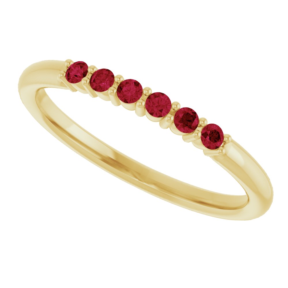 14K Yellow Natural Ruby Stackable Ring