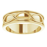 10K Yellow Gold 6.4 mm Infinity-Inspired Flat Band Size 9