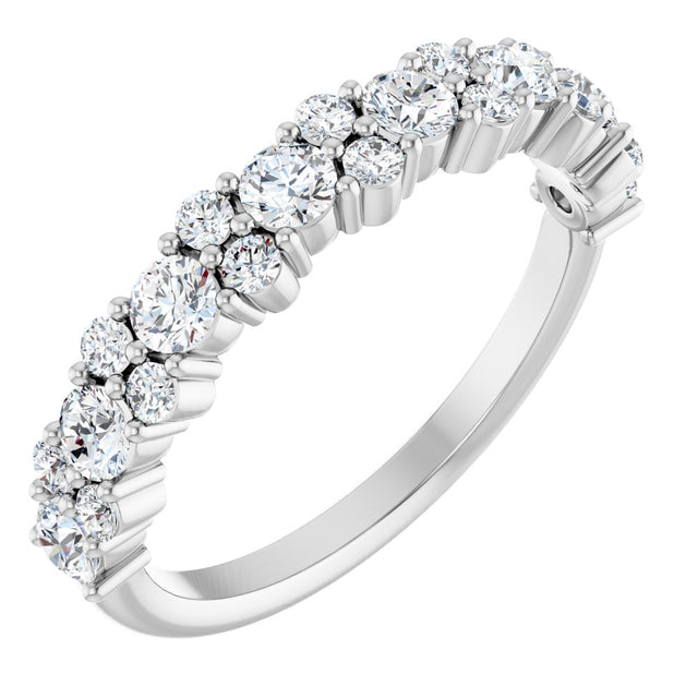 14K White Gold 9/10 CTW Natural Diamond Anniversary Band