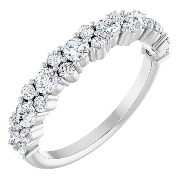 14K White 9/10 CTW Natural Diamond Anniversary Band