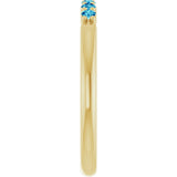 14K Yellow Gold Natural Blue Zircon Stackable Ring