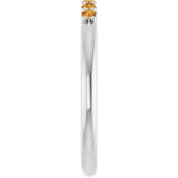 14K White Gold Natural Citrine Stackable Ring