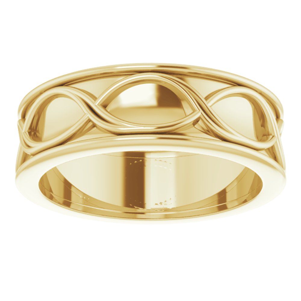 14K Yellow 6.4 mm Infinity-Inspired Band