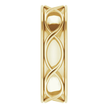 10K Yellow Gold 6.4 mm Infinity-Inspired Flat Band Size 9