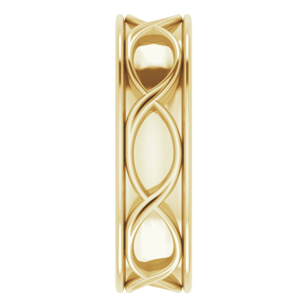 10K Yellow Gold 6.4 mm Infinity-Inspired Flat Band Size 9