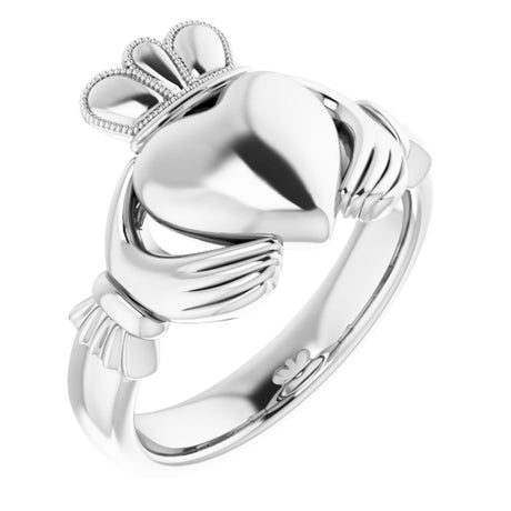 Sterling Silver 10.5 mm Claddagh Band Size 11