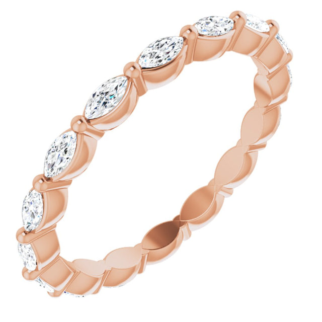 14K Rose Gold 1/2 CTW Natural Diamond Eternity Band Size 7