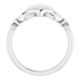 14K White 8.5 mm Claddagh Band Size 6