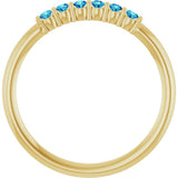14K Yellow Gold Natural Blue Zircon Stackable Ring