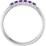 14K White Gold Natural Amethyst Stackable Ring  