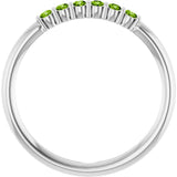 14K White Natural Peridot Stackable Ring